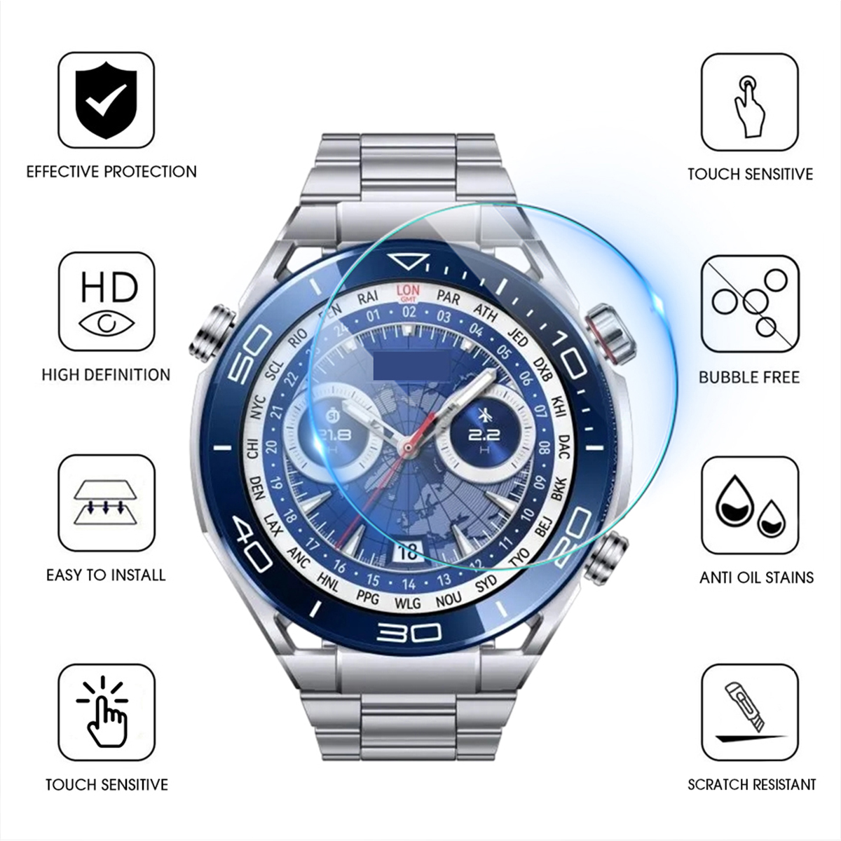 Vidrio templado para Huawei Wa - Huawei Smartwatch Accessories reseña y precio