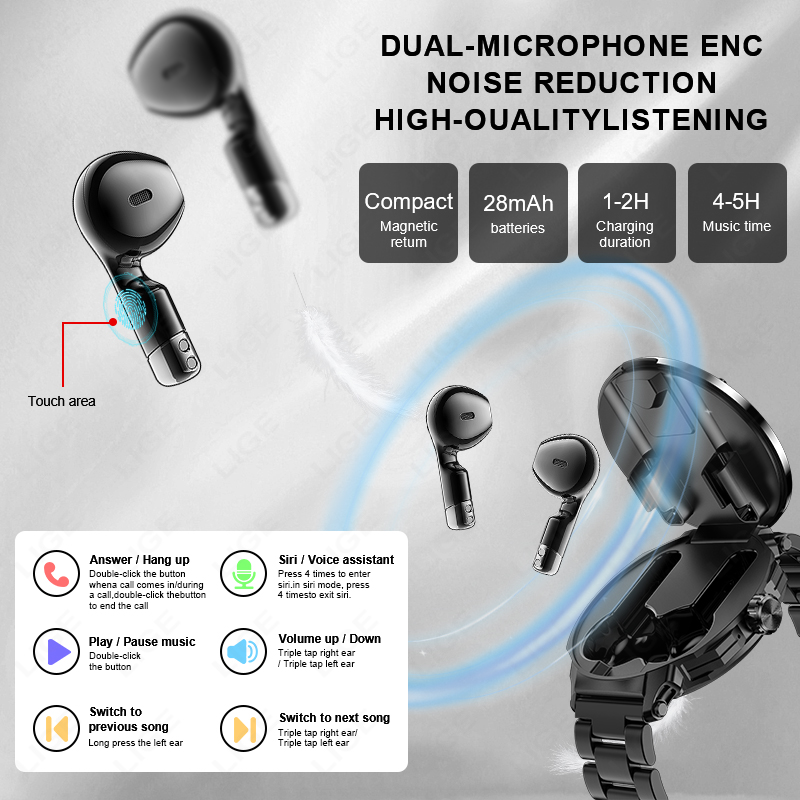 Nuevos hombres 2 en 1 auricula - Smartwatch Headset reseña y precio