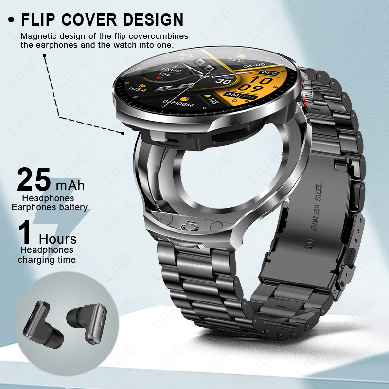 LIGE TWS 2 en 1 auriculares re - Smartwatch Headset reseña y precio