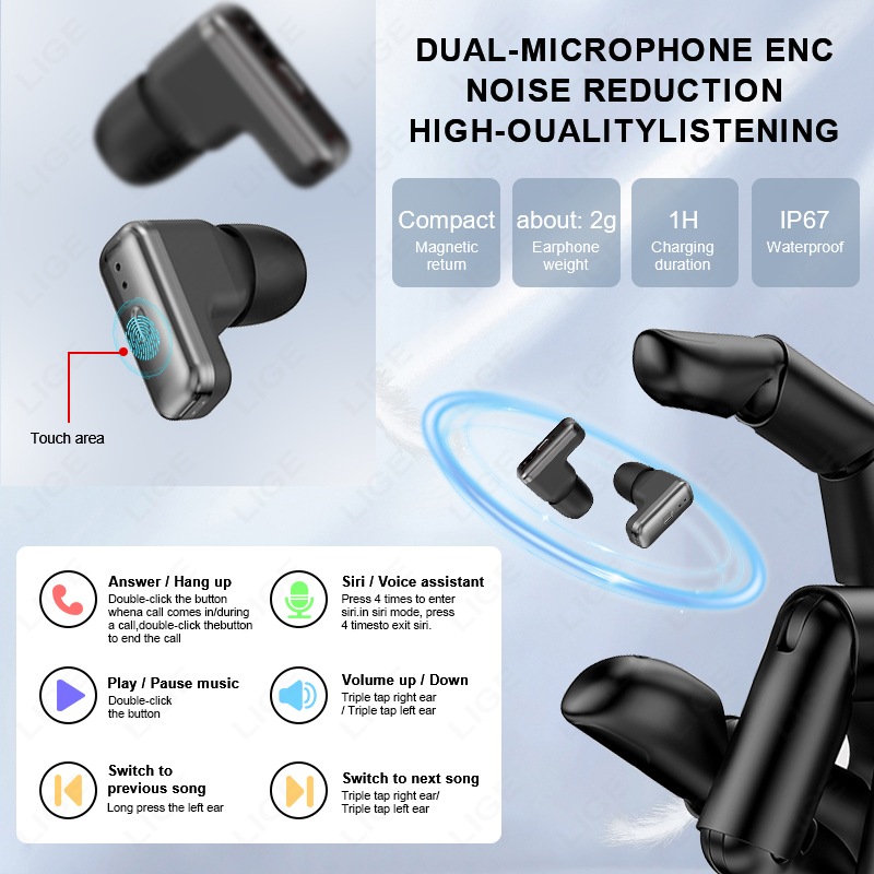 LIGE TWS 2 en 1 auriculares re - Smartwatch Headset reseña y precio